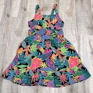 Cat & Jack Girls’ Adaptive Tropical Floral Summer Dress sz medium
